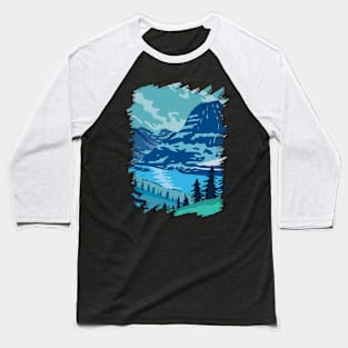 Glacier National Park and Kintla Lake Baseball T-Shirt